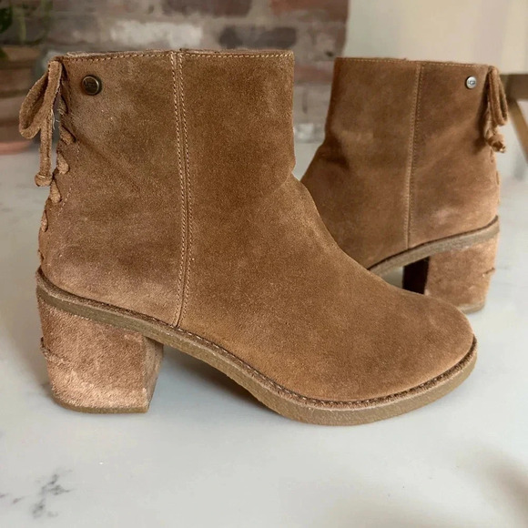 UGG Shoes - UGG Corinne Suede Boot Chestnut Size 9-SH08